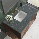 Marcello 36" Single Vanity, Chestnut w/ 3 CM Parisien Bleu Top