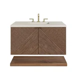 Marcello 36" Single Vanity, Chestnut, w/ 3 CM Siberian Silestone Top