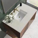 Marcello 36" Single Vanity, Chestnut, w/ 3 CM Siberian Silestone Top