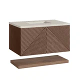 Marcello 36" Single Vanity, Chestnut, w/ 3 CM Siberian Silestone Top