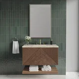 Marcello 36" Single Vanity, Chestnut, w/ 3 CM Tajnar Eclos Top