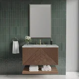 Marcello 36" Single Vanity, Chestnut w/ 3 CM Victorian Silver Top