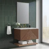 Marcello 36" Single Vanity, Chestnut w/ 3 CM Victorian Silver Top