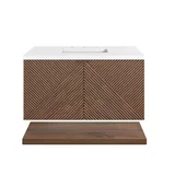 Marcello 36" Single Vanity, Chestnut w/ 3 CM White Zeus Top