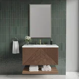 Marcello 36" Single Vanity, Chestnut w/ 3 CM White Zeus Top