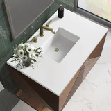 Marcello 36" Single Vanity, Chestnut w/ 3 CM White Zeus Top