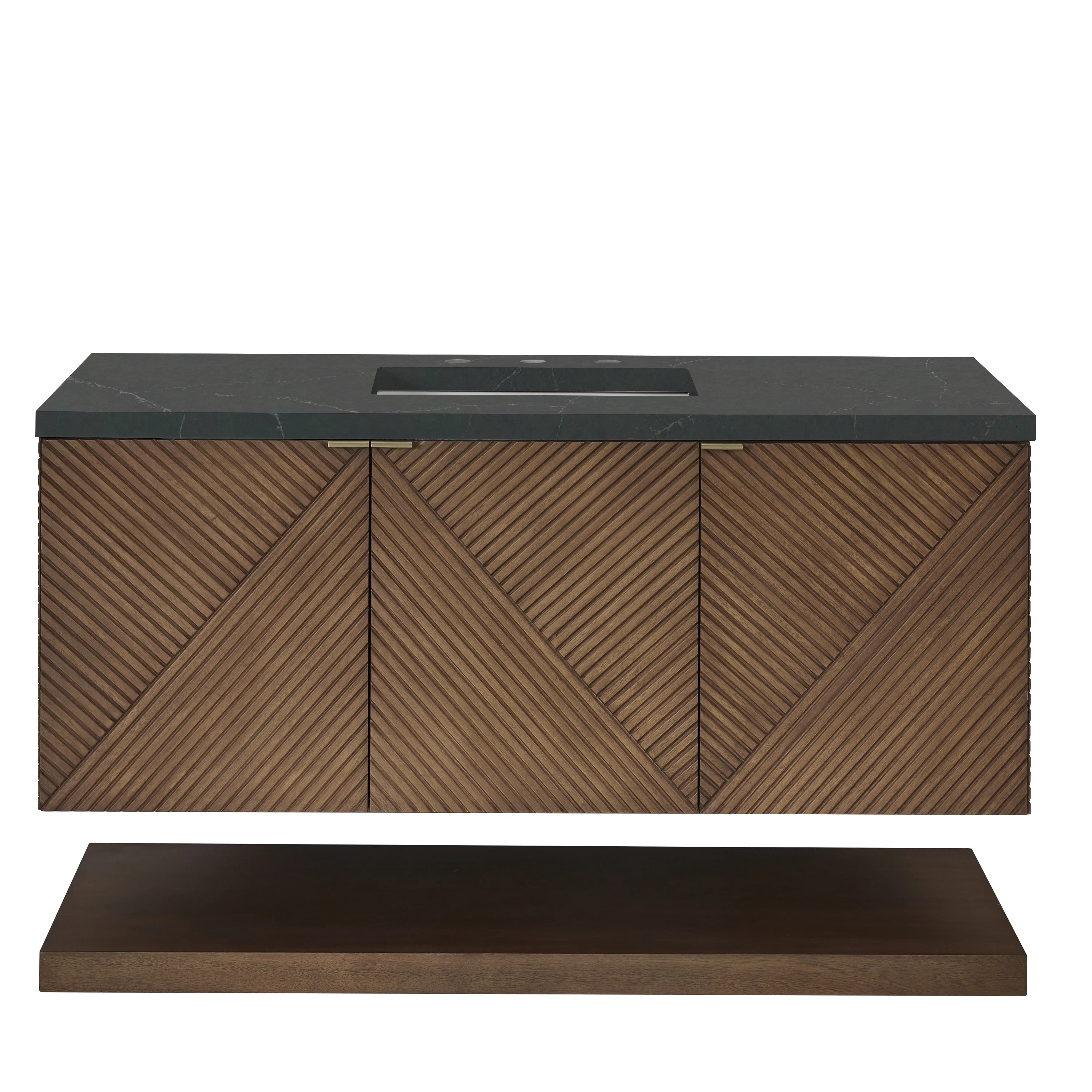 Marcello 48" Single Vanity, Chestnut w/ 3 CM Charcoal Soapstone Silestone Top