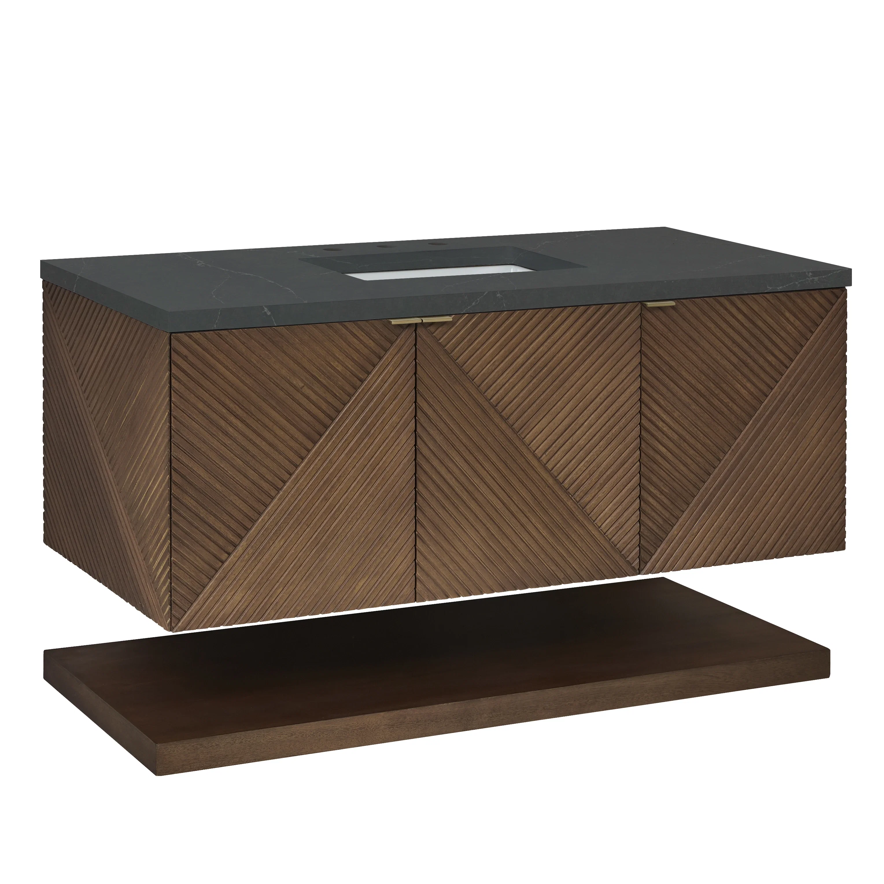 Marcello 48" Single Vanity, Chestnut w/ 3 CM Charcoal Soapstone Silestone Top