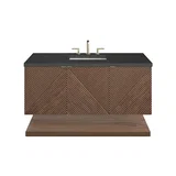 Marcello 48" Single Vanity, Chestnut w/ 3 CM Charcoal Soapstone Silestone Top
