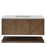 Marcello 48" Single Vanity, Chestnut w/ 3 CM Eternal Jasmine Pearl Silestone Top