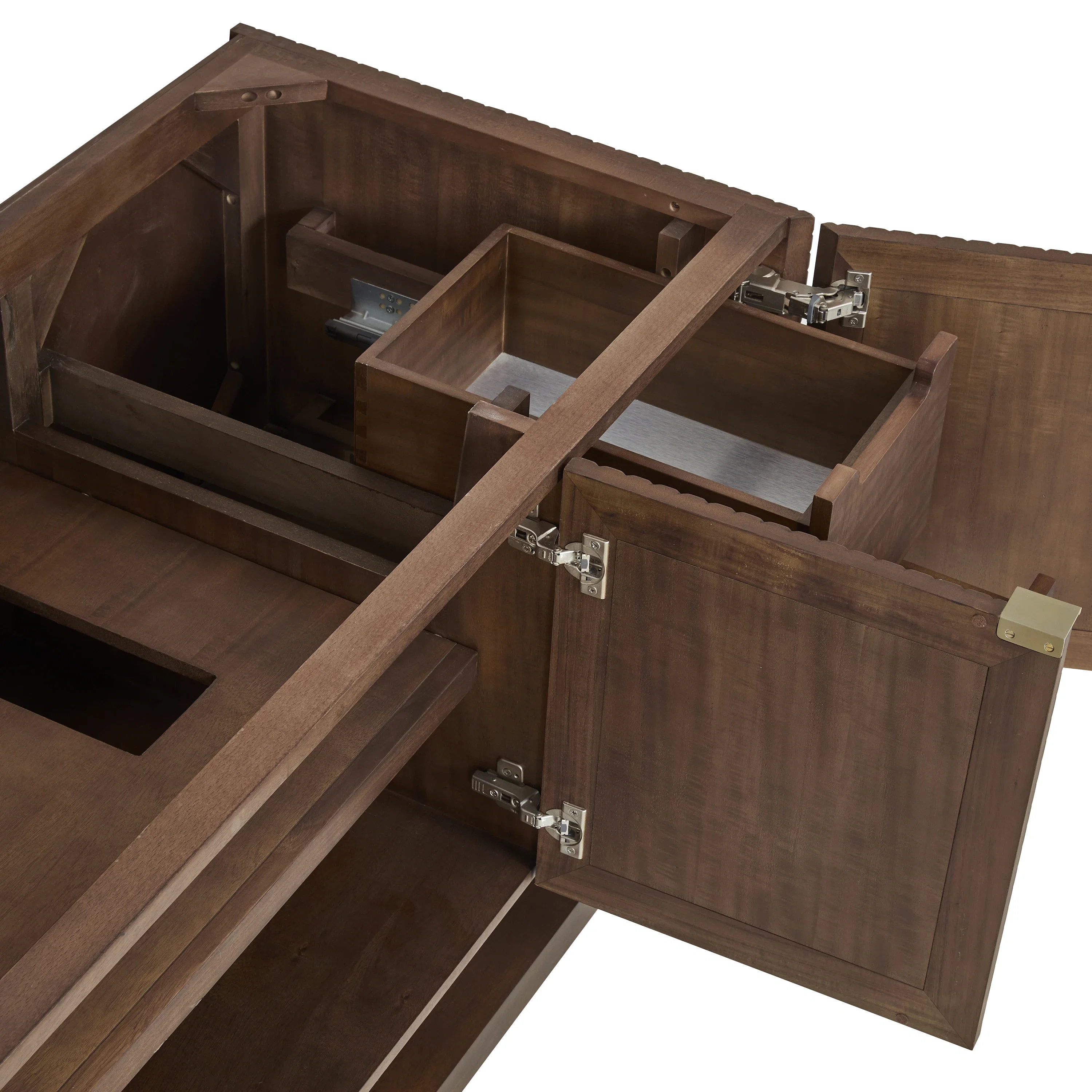 Marcello 48" Single Vanity, Chestnut w/ 3 CM Parisien Bleu Silestone Top