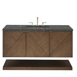 Marcello 48" Single Vanity, Chestnut w/ 3 CM Parisien Bleu Silestone Top