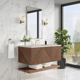 Marcello 48" Single Vanity, Chestnut, w/ 3 CM Siberian Silestone Top