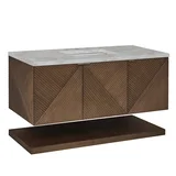 Marcello 48" Single Vanity, Chestnut w/ 3 CM Victorian Silver Silestone Top