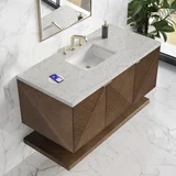 Marcello 48" Single Vanity, Chestnut w/ 3 CM Eternal Jasmine Pearl Silestone Top w/ FreePower Wireless Charger