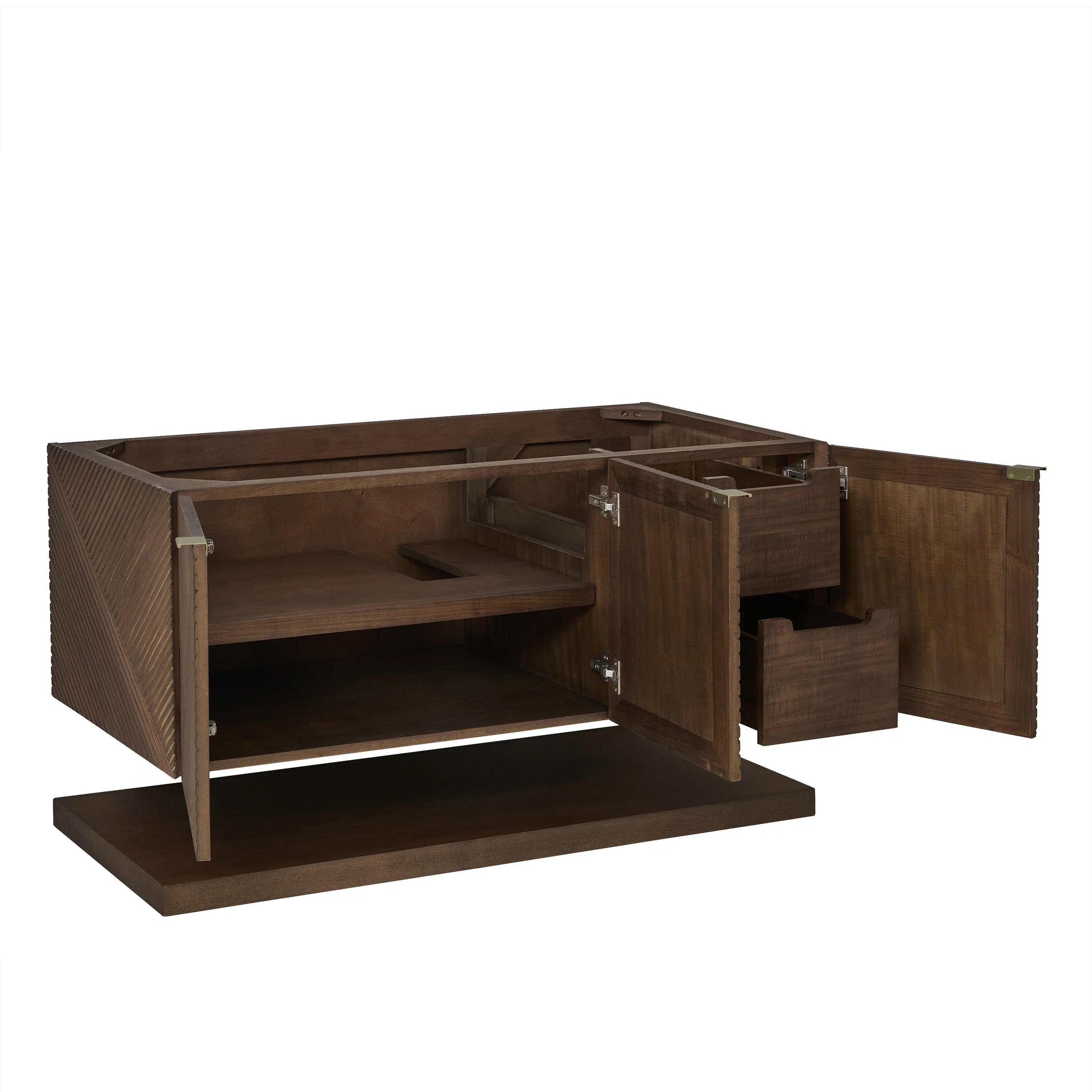 Marcello 48" Single Vanity, Chestnut w/ 3 CM Parisien Bleu Silestone Top w/ FreePower Wireless Charger