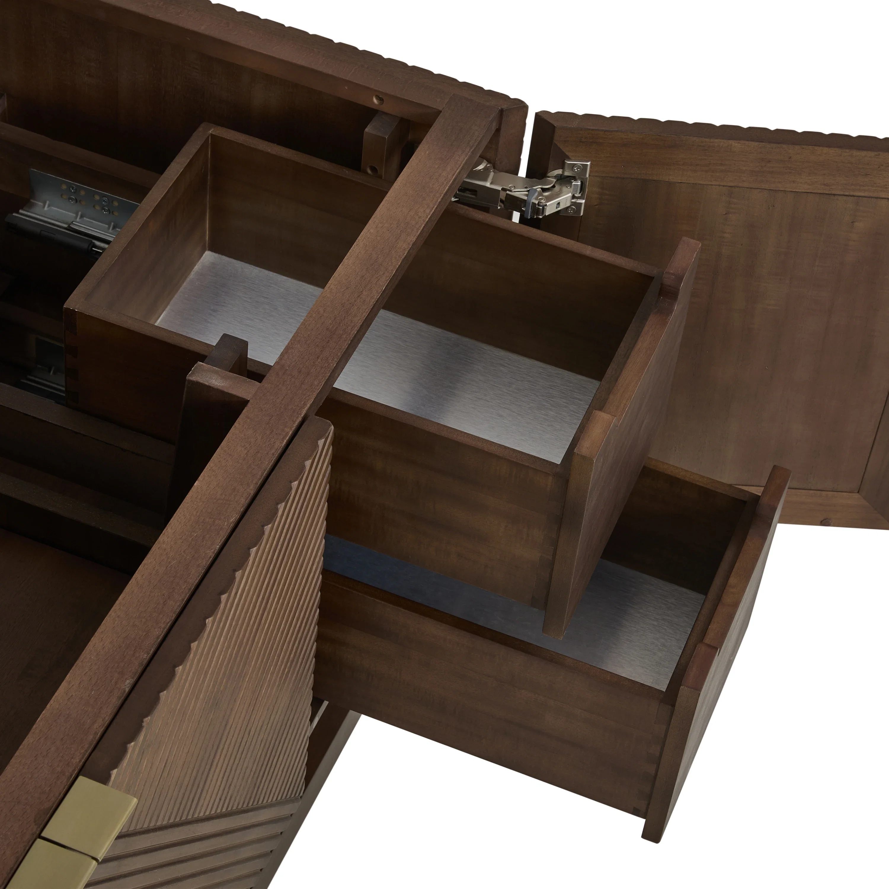 Marcello 48" Single Vanity, Chestnut w/ 3 CM Parisien Bleu Silestone Top w/ FreePower Wireless Charger