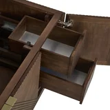 Marcello 48" Single Vanity, Chestnut w/ 3 CM Parisien Bleu Silestone Top w/ FreePower Wireless Charger