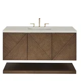 Marcello 48" Single Vanity, Chestnut, w/ 3 CM Siberian Silestone Top w/FreePower Wireless Charger