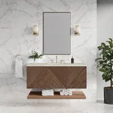Marcello 48" Single Vanity, Chestnut, w/ 3 CM Siberian Silestone Top w/FreePower Wireless Charger