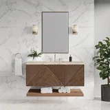 Marcello 48" Single Vanity, Chestnut, w/ 3 CM Tajnar Eclos Top w/FreePower Wireless Charger