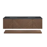 Marcello 72" Double Vanity, Chestnut w/ 3 CM Charcoal Soapstone Top