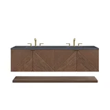 Marcello 72" Double Vanity, Chestnut w/ 3 CM Charcoal Soapstone Top
