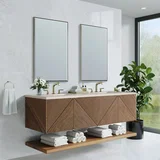 Marcello 72" Double Vanity, Chestnut w/ 3 CM Eternal Marfil Top