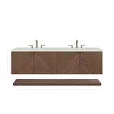 Marcello 72" Double Vanity, Chestnut w/ 3 CM Lime Delight Top