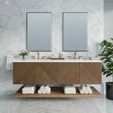 Marcello 72" Double Vanity, Chestnut w/ 3 CM Lime Delight Top