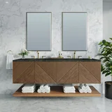 Marcello 72" Double Vanity, Chestnut, w/ 3 CM Phantome Eclos Top