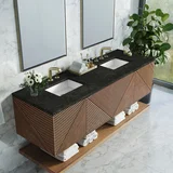 Marcello 72" Double Vanity, Chestnut, w/ 3 CM Phantome Eclos Top