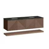 Marcello 72" Double Vanity, Chestnut, w/ 3 CM Phantome Eclos Top