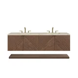 Marcello 72" Double Vanity, Chestnut, w/ 3 CM Tajnar Eclos Top w/FreePower Wireless Charger