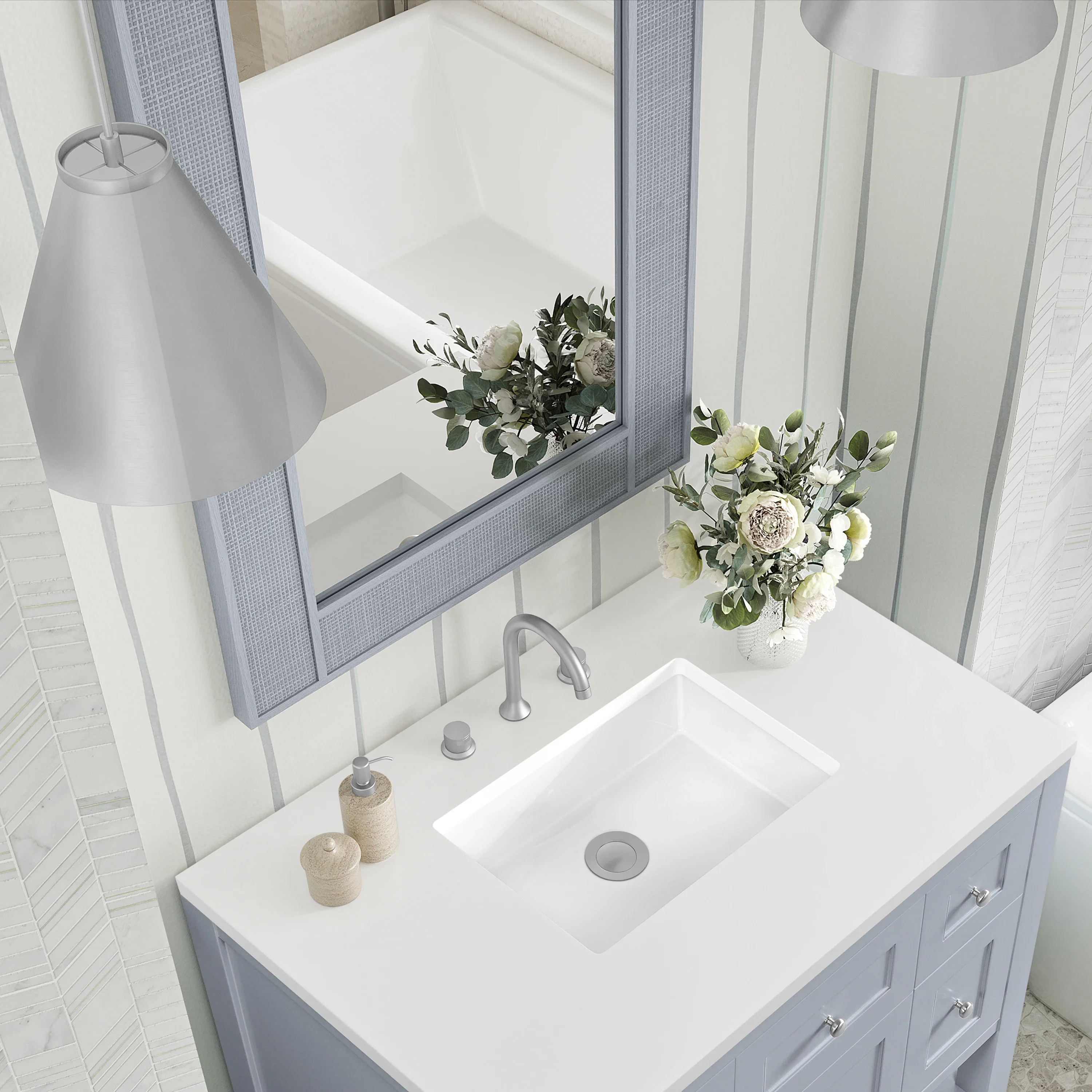 Solene 28" Mirror, Serenity Blue