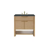 Solene 36" Single Vanity, Seaside Oak, w/ 3 CM Charcoal Soapstone Quartz Top