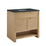 Solene 36" Single Vanity, Seaside Oak, w/ 3 CM Charcoal Soapstone Quartz Top