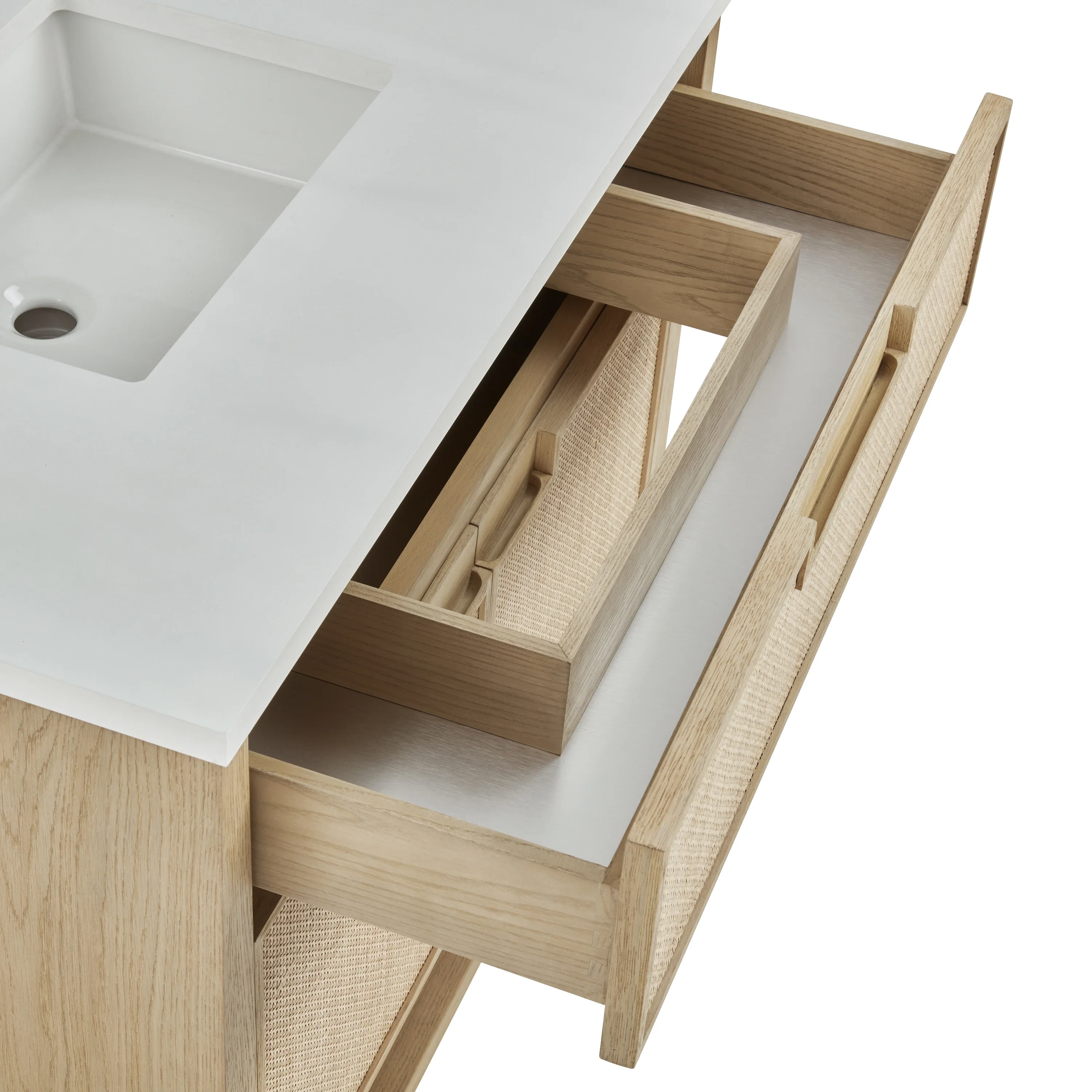 Solene 36" Single Vanity, Seaside Oak, w/ 3 CM Charcoal Soapstone Quartz Top
