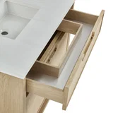 Solene 36" Single Vanity, Seaside Oak, w/ 3 CM Charcoal Soapstone Quartz Top