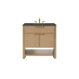 Solene 36" Single Vanity, Seaside Oak, w/ 3 CM Parisien Bleu Quartz Top