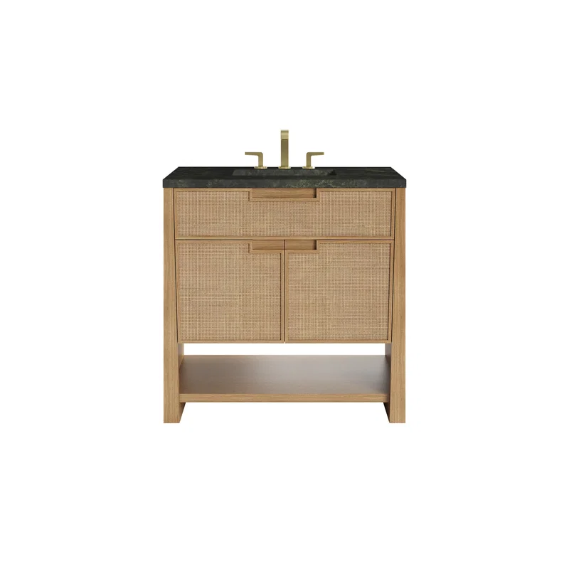 Solene 36" Single Vanity, Seaside Oak, w/ 3 CM Phantome Eclos Top
