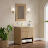 Solene 36" Single Vanity, Seaside Oak, w/ 3 CM Tajnar Eclos Top