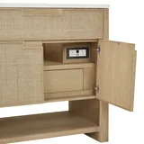 Solene 36" Single Vanity, Seaside Oak, w/ 3 CM Victorian Silver Quartz Top