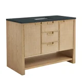 Solene 48" Single Vanity, Seaside Oak, w/ 3 CM Charcoal Soapstone Quartz Top