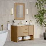 Solene 48" Single Vanity, Seaside Oak, w/ 3 CM Lime Delight Quartz Top