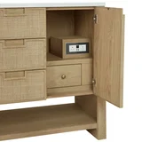 Solene 48" Single Vanity, Seaside Oak, w/ 3 CM Parisien Bleu Quartz Top