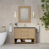 Solene 48" Single Vanity, Seaside Oak, w/ 3 CM Parisien Bleu Quartz Top