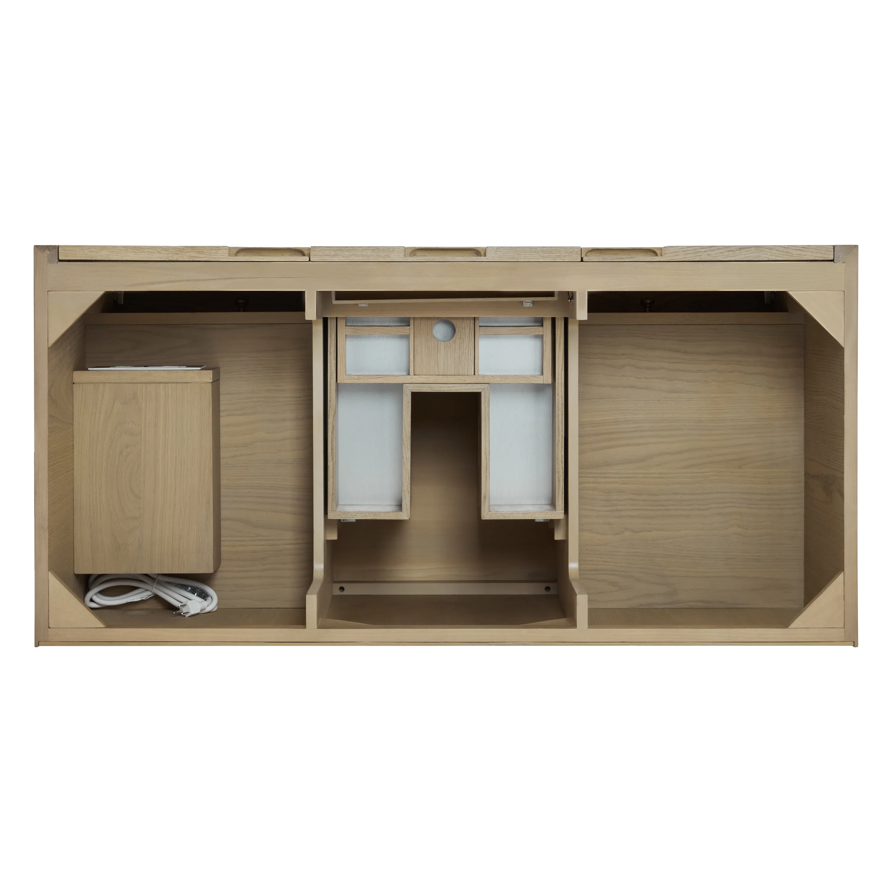 Solene 48" Single Vanity, Seaside Oak, w/ 3 CM Parisien Bleu Quartz Top