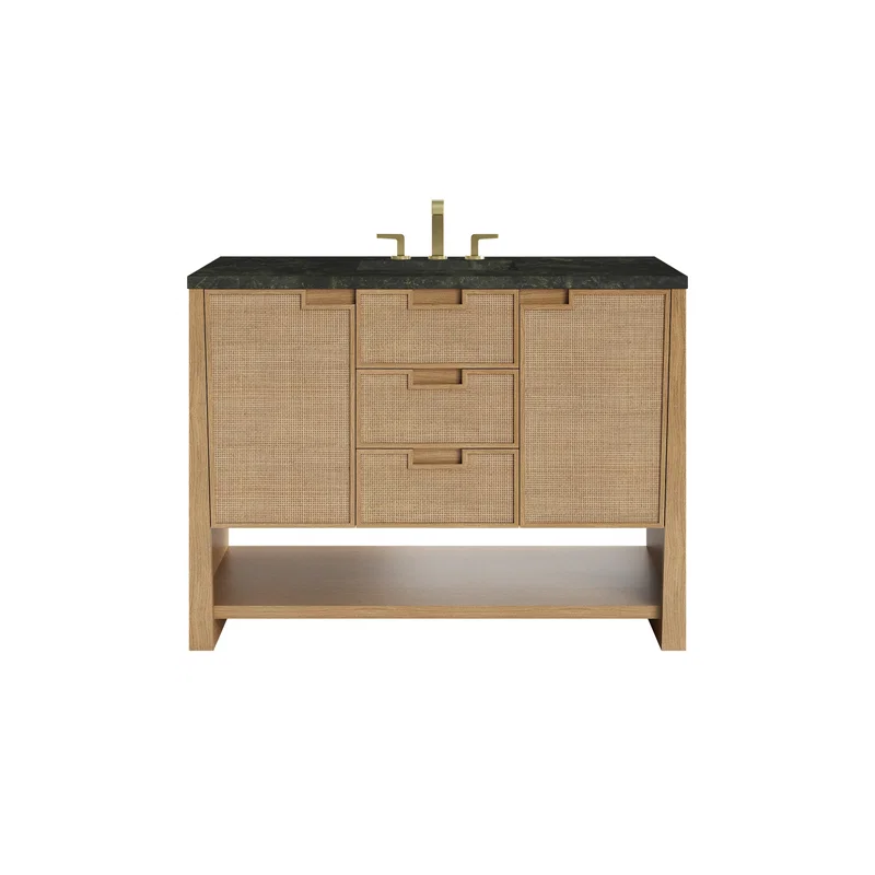 Solene 48" Single Vanity, Seaside Oak, w/ 3 CM Phantome Eclos Top