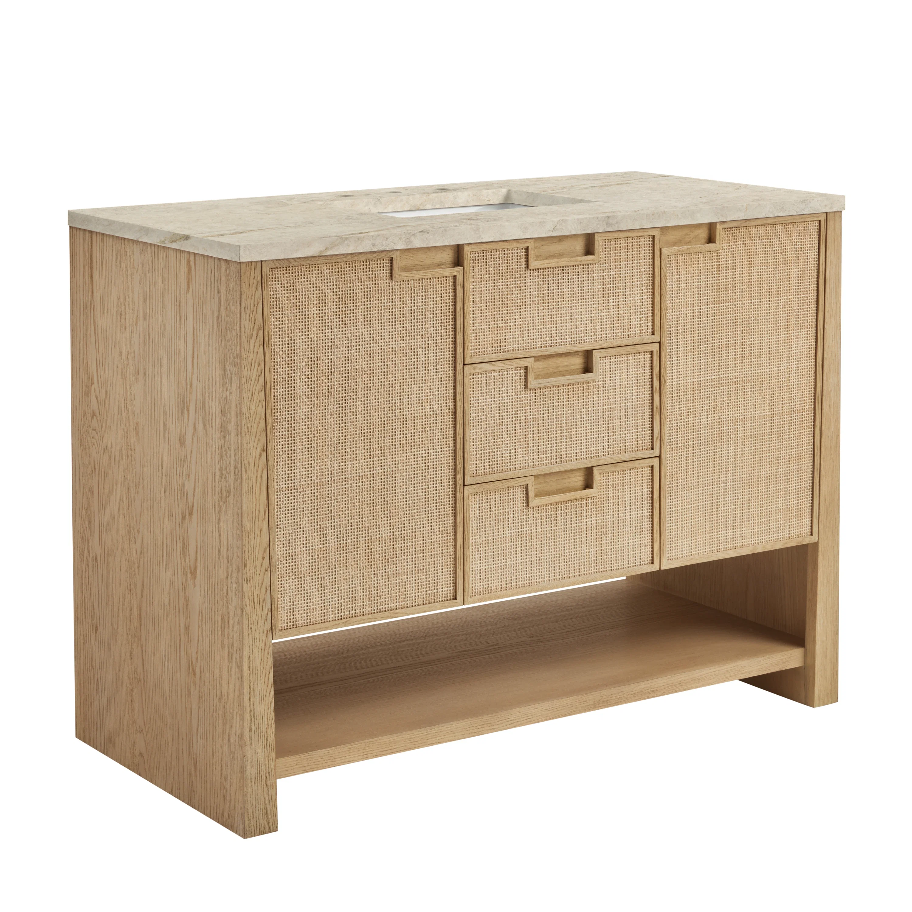 Solene 48" Single Vanity, Seaside Oak, w/ 3 CM Tajnar Eclos Top